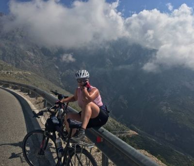 Marie Sadler Cycling on the  tour with redspokes